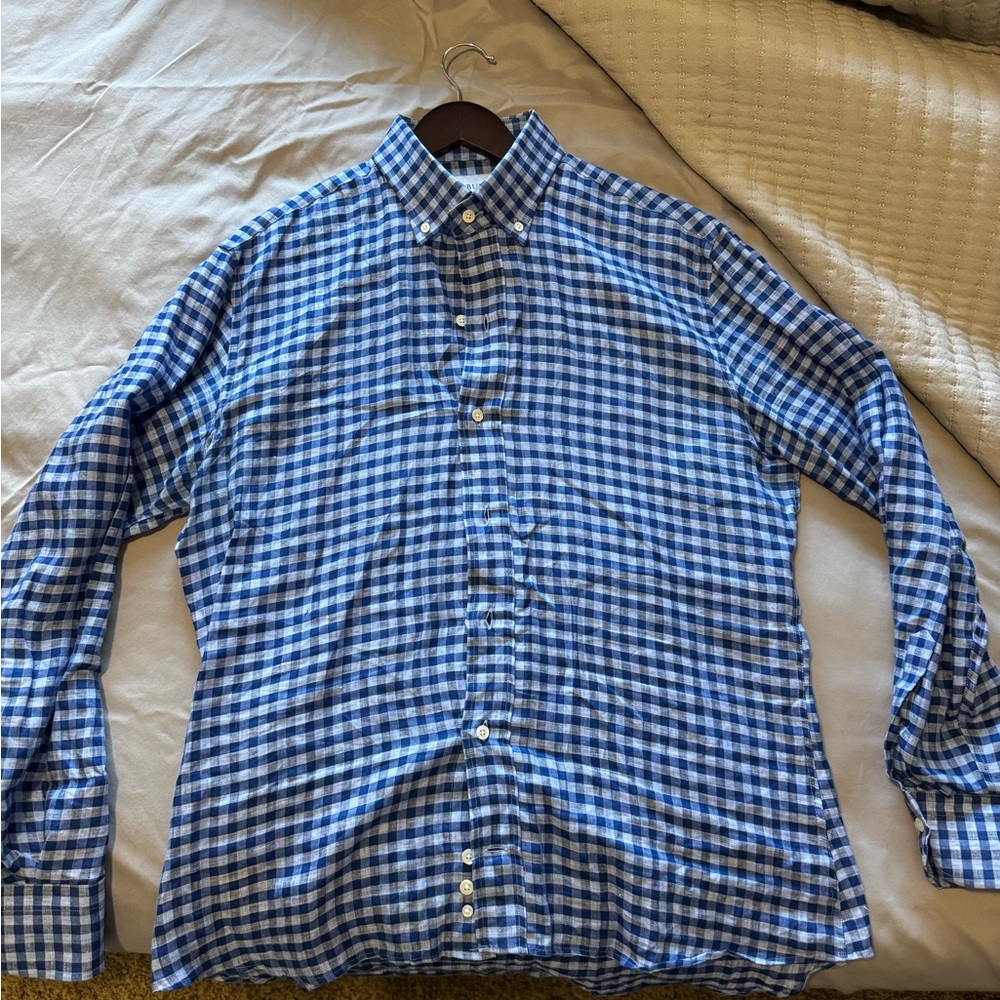 Ledbury Blue Checkered Men's Shirt